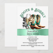 Invitation Botte de cowboy de l'Ouest brun turquoise (Devant / Derrière)