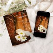 Invitation Botte de cowboy de marguerites blanches Fête des m