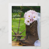 Invitation Botte de cowboy Rustique rose Mariage occidental (Devant)