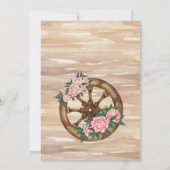 Invitation Botte de cowboy rustique sentie casquette pivoines (Dos)