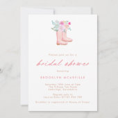 Invitation Botte de pluie rose & Fleurs Fête des mariées agri (Devant)