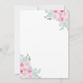 Invitation Botte de pluie rose & Fleurs Fête des mariées agri (Dos)