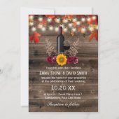 Invitation Botte de vin rustique Feuilles d'automne Mariage d (Devant)
