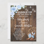 Invitation Botte du Baby shower bleu occidental (Devant)