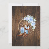 Invitation Botte du Baby shower bleu occidental (Dos)