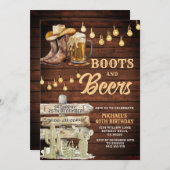 Invitation Botte et bières Boot et bières Boot et bière pour (Devant / Derrière)
