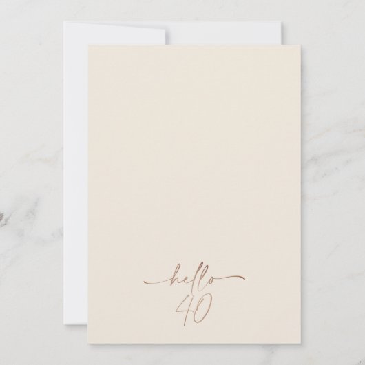 Invitation Botte florale beige Boho Bonjour 40e anniversaire (Dos)