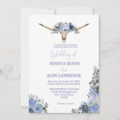 Invitation Botte Florale Bleu Boot Bow Mariage occidental (Devant)