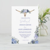 Invitation Botte Florale Bleu Boot Bow Mariage occidental (Debout devant)