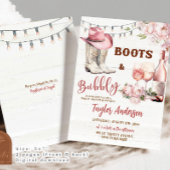 Invitation Botte florale rouille et Fête des mariées bulle