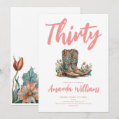 Invitation Botte occidentale Floral 30e anniversaire (Devant / Derrière)