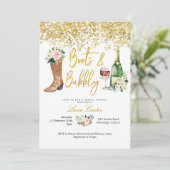 Invitation Botte rose et or et Fête des mariées Bubly (Debout devant)