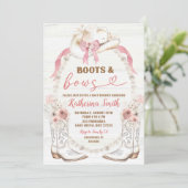 Invitation Botte rose perle, bottes et Baby shower de la bott (Debout devant)