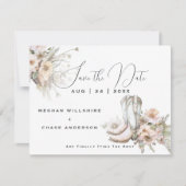 Invitation Botte Russe Blush Aquarelle Boot & Fleur sauvage (Devant)