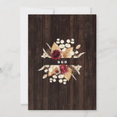 Invitation Botte Russe Western Cowboy Pampas Mariage en herbe (Dos)