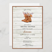 Invitation Botte rustique Cowboy douche nuptiale (Devant / Derrière)