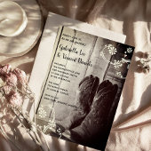 Invitation Botte rustique Cowboy Floral Pays Mariage de l'Oue