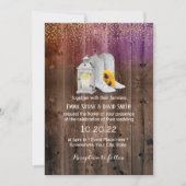 Invitation Botte rustique Cowboy Lantern Mariage Confetti Or (Devant)