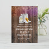 Invitation Botte rustique Cowboy Lantern Mariage Confetti Or (Debout devant)