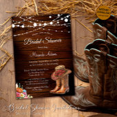 Invitation Botte Rustique en bois Fête des mariées occidental