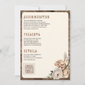 Invitation Botte Rustique Floral Western Code QR Mariage (Dos)