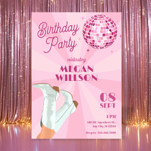 Invitation Botte super rose fête de bal disco