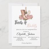 Invitation Botte Vin Bottes Florales & Fête des mariées Bubbl (Devant)