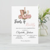 Invitation Botte Vin Bottes Florales & Fête des mariées Bubbl (Debout devant)