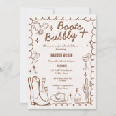 Invitation Bottes à main fantaisie et bubbly Western (Devant)