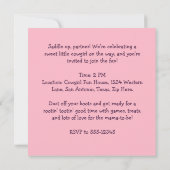 Invitation Bottes Baby showers pour fille rose de l'Ouest (Dos)