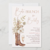 Invitation Bottes beiges florales Brunch Fête des mariées mou (Devant)