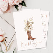 Invitation Bottes beiges florales Brunch Fête des mariées mou