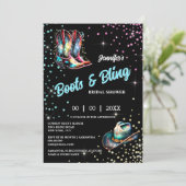 Invitation Bottes Bling cowboy bottes stetson parties scintil (Debout devant)