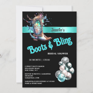 Invitation Bottes Bling imaginaire cowgirl bottes parties sci