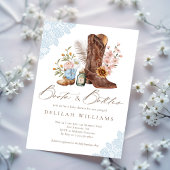 Invitation Bottes & Bouteilles Blue Cowboy Baby shower occide