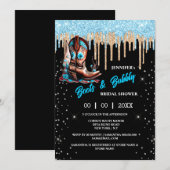 Invitation Bottes bulle cowboy botte parties scintillant bril (Devant / Derrière)
