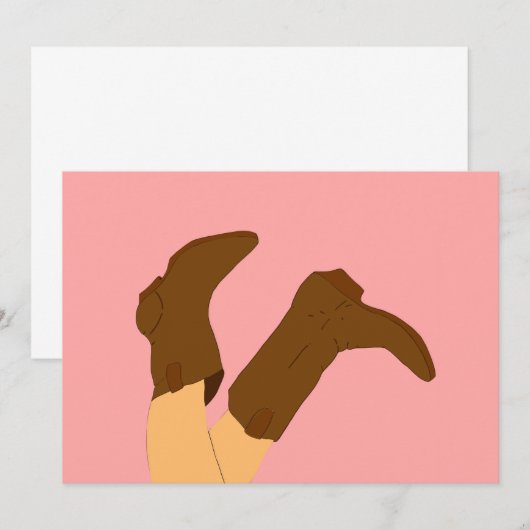 Invitation Bottes Cowboy (Devant / Derrière)