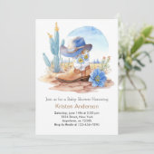 Invitation Bottes Cowboy et Baby shower Casquette (Debout devant)