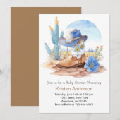 Invitation Bottes Cowboy et Baby shower Casquette (Devant / Derrière)