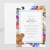 Invitation Bottes Cowboy et Fête des mariées Fleur sauvage (Devant / Derrière)