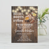 Invitation Bottes de bières et encouragements tournesols Occi (Debout devant)