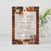 Invitation Bottes de Casquette de vache Brown à la crème Cowb (Debout devant)