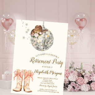 Invitation Bottes de chapeau de cowgirl Balle de disco en den