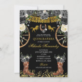 Invitation Bottes de Charra occidentales noires et dorées 15 (Devant)