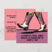 Invitation Bottes de Coquette Cowgirl Rose pour Enterrement d (Devant / Derrière)