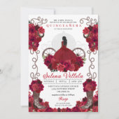 Invitation Bottes de corneille occidentale Florale rouge Quin (Devant)