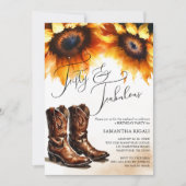 Invitation Bottes de cow-boy de tournesol jaune 50e anniversa (Devant)