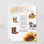 Invitation Bottes de cow-boy de tournesol jaune 50e anniversa (Dos)