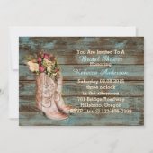 Invitation bottes de cow-boy en bois de grange douche nuptial (Dos)