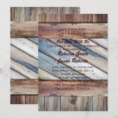 Invitation Bottes de cow-boy en bois de grange Mariage occide (Devant / Derrière)